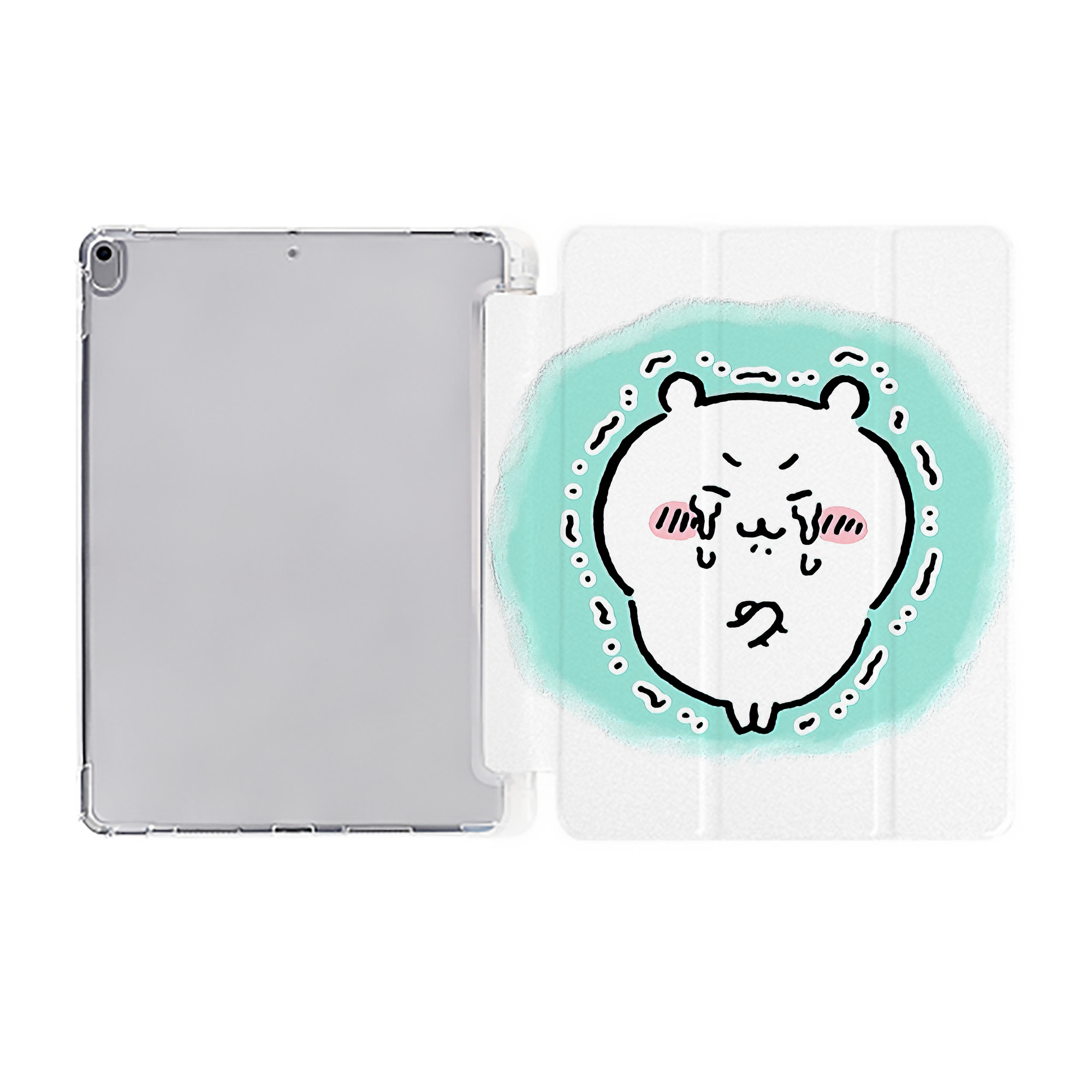 （画像用） ちいかわ ちいかわ Chii-kawa chiikawa IPad ケース ペン収納付き 三つ折りスタンド PUレザー×シリコン 対応機種9.5/10.5/10.9インチ
